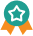 Star award icon featuring a ribbon, symbolizing achievements in Rewards & Recognition programs.
